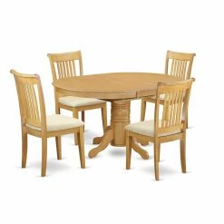 Hot Sale 👍 Oval East West Furniture Avon AVPO5 Five Piece Extension Dining Table Set 🛒