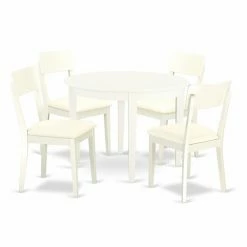 Cheapest 💯 East West Furniture Boston BOAD5 Five Piece Round Dining Table Set 🥰