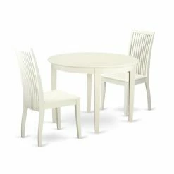 Coupon 🔥 East West Furniture Boston BOIP3 Three Piece Round Dining Table Set ✔️