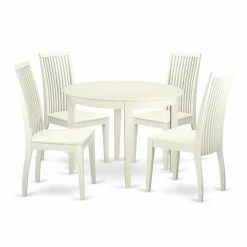 Budget 🔔 East West Furniture Boston BOIP5 Five Piece Round Dining Table Set 💯