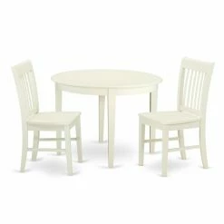Deals 🛒 East West Furniture Boston BONO3 Three Piece Round Dining Table Set 👏