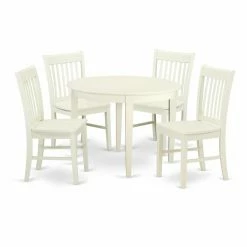 Deals ✨ East West Furniture Boston BONO5 Five Piece Round Dining Table Set 🎉