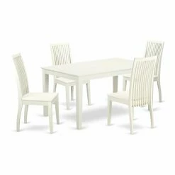 Best Sale โญ Rectangle East West Furniture Capri CAIP5 Five Piece Dining Table Set ๐ฅฐ
