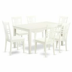 Wholesale 🛒 Rectangle East West Furniture Capri CALG7 Seven Piece Dining Table Set ❤️