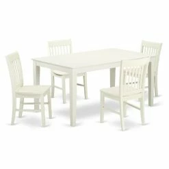 Best Pirce ๐ Rectangle East West Furniture Capri CANO5 Five Piece Dining Table Set ๐