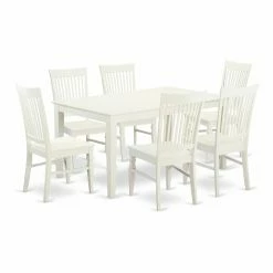 Best deal 🤩 Rectangle East West Furniture Capri CAWE7 Seven Piece Dining Table Set ✔️