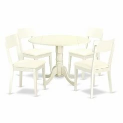 Top 10 😍 Round East West Furniture Dublin DLAD5 Five Piece Drop Leaf Dining Set ✨