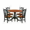New ⭐ Round East West Furniture Dublin DLDO5 Five Piece Drop Leaf Dining Set 🤩 -Kitchen Sales Store masterEASE1328