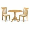 Outlet 🛒 Round East West Furniture Dublin DLPO3-C Three Piece Drop Leaf Dining Set 🔥 -Kitchen Sales Store masterEASE1333