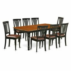 Hot Sale 😉 Rectangle East West Furniture Dover DOAV9 Nine Piece Extension Dining Table Set 🤩