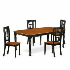 Coupon 🛒 Rectangle East West Furniture Dover DONI5 Five Piece Extension Dining Table Set 🎁