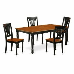 Discount 👍 Rectangle East West Furniture Dover DOPL5 Five Piece Extension Dining Table Set 👏