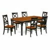 Hot Sale ⭐ Rectangle East West Furniture Dover DOQU7 Seven Piece Extension Dining Table Set 😉 -Kitchen Sales Store masterEASE1360