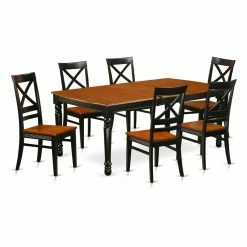 Hot Sale ⭐ Rectangle East West Furniture Dover DOQU7 Seven Piece Extension Dining Table Set 😉