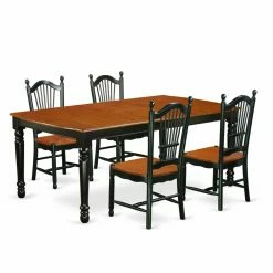 Best Pirce 🤩 Rectangle East West Furniture Dover DOVE5 Five Piece Extension Dining Table Set 🔥