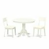 Top 10 🎁 Casual Dining Sets East West Furniture Hartland HLAD3 Three Piece Round Pedestal Dining Table Set 🔥 -Kitchen Sales Store masterEASE1368