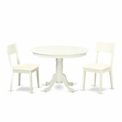Top 10 🎁 Casual Dining Sets East West Furniture Hartland HLAD3 Three Piece Round Pedestal Dining Table Set 🔥