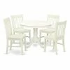 Outlet 🎉 Casual Dining Sets East West Furniture Hartland HLNO5 Five Piece Round Pedestal Dining Set ⭐ -Kitchen Sales Store masterEASE1375
