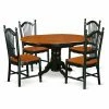 Outlet ✔️ Oval East West Furniture Kenley KEDO5 Five Piece Extension Dining Table Set 🔥 -Kitchen Sales Store masterEASE1376