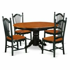 Outlet ✔️ Oval East West Furniture Kenley KEDO5 Five Piece Extension Dining Table Set 🔥