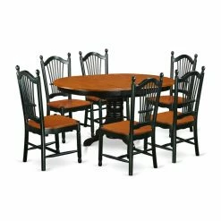 Coupon 🎉 Oval East West Furniture Kenley KEDO7 Seven Piece Extension Dining Table Set ⭐