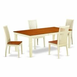 Top 10 โญ Rectangle East West Furniture Logan LGIP5 Five Piece Extension Dining Table Set ๐