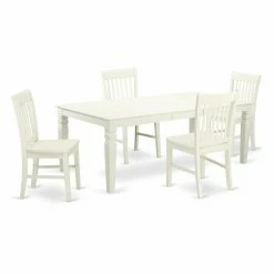 Best deal 🎉 Rectangle East West Furniture Logan LGNO5 Five Piece Extension Dining Table Set ❤️
