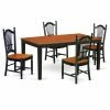 New 🥰 Casual Dining Sets East West Furniture Nicoli 5 Piece Extending Dining Table Set With Slat Back Chairs - Black / Cherry 🎁 -Kitchen Sales Store masterEASE1390