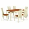 Promo 🔥 Rectangle East West Furniture Nicoli 7 Piece Dining Table Set - Buttermilk / Cherry 🛒 -Kitchen Sales Store masterEASE1395