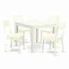 Flash Sale 🥰 Square East West Furniture Oxford 5 Piece Dining Table Set With 4 Faux Leather Seat Dining Chairs - Linen White 🔥 -Kitchen Sales Store masterEASE1399