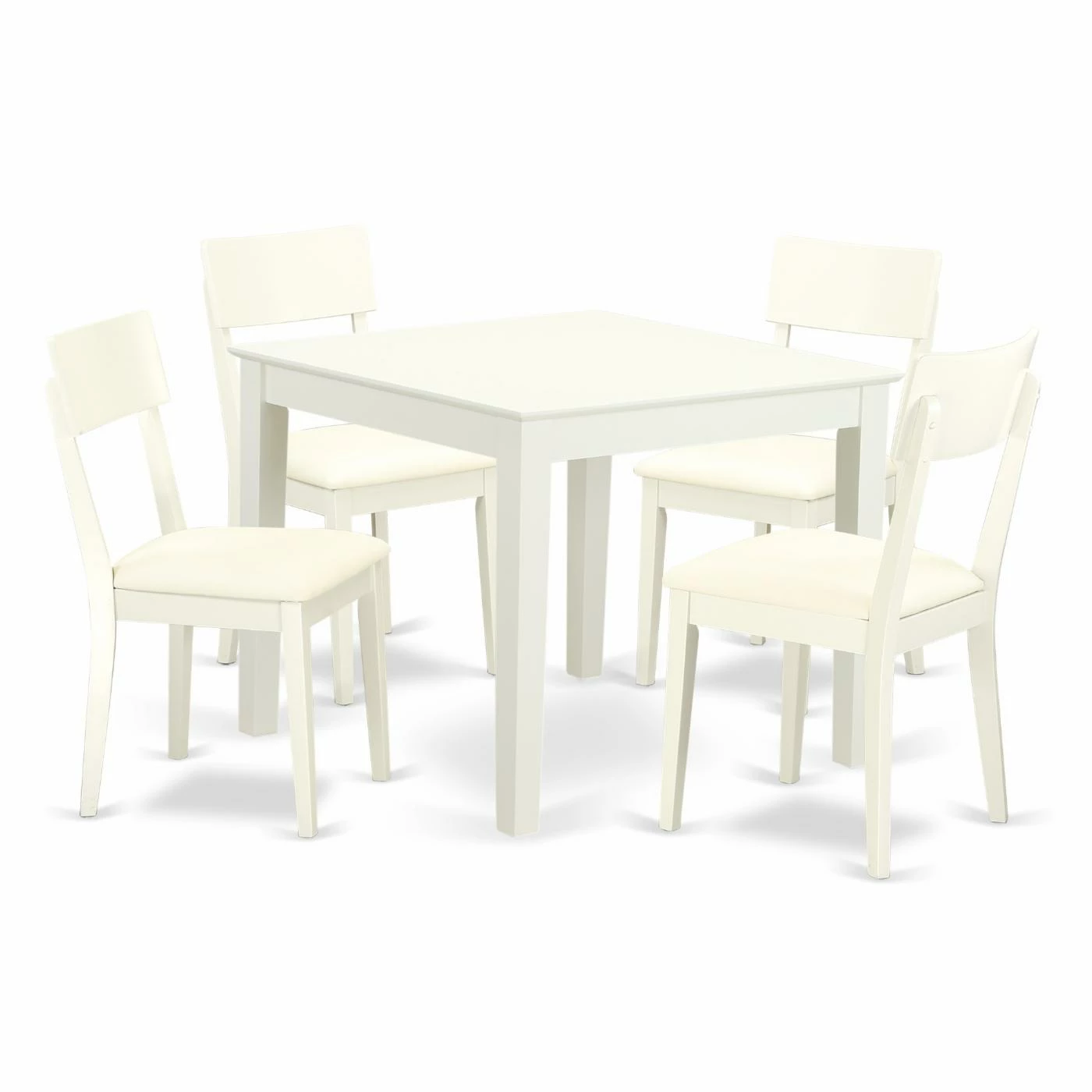 Flash Sale ๐ฅฐ Square East West Furniture Oxford 5 Piece Dining Table Set With 4 Faux Leather Seat Dining Chairs - Linen White ๐ฅ 3 Flash Sale ๐ฅฐ Square East West Furniture Oxford 5 Piece Dining Table Set With 4 Faux Leather Seat Dining Chairs - Linen White ๐ฅ