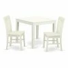 Top 10 ⭐ Square East West Furniture Oxford 3 Piece Dining Table Set With 2 Wood Seat Dining Chairs - Linen White 🎉 -Kitchen Sales Store masterEASE1402