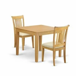Outlet 🛒 East West Furniture Oxford 3 Piece Square Dining Table Set - Oak 💯
