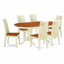 Brand new ✨ East West Furniture Plainville 7 Piece Oval Extending Dining Table Set - Buttermilk / Cherry 🎉