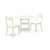 Brand new 😍 Round East West Furniture Sudbury 3 Piece Extension Dining Table Set - Linen White 🥰 -Kitchen Sales Store masterEASE1422