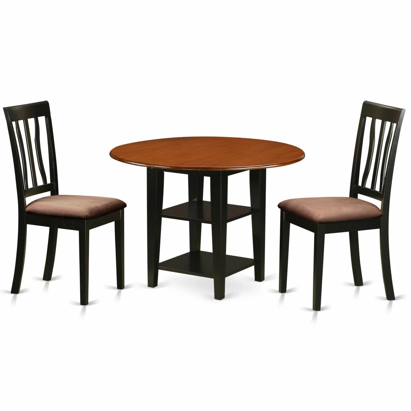 Hot Sale ๐ Round East West Furniture Sudbury 3 Piece Drop Leaves Dining Table Set โ๏ธ 3 Hot Sale ๐ Round East West Furniture Sudbury 3 Piece Drop Leaves Dining Table Set โ๏ธ