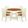 Outlet 👏 East West Furniture Sudbury 5 Piece Round Extending Dining Table Set ❤️ -Kitchen Sales Store masterEASE1435