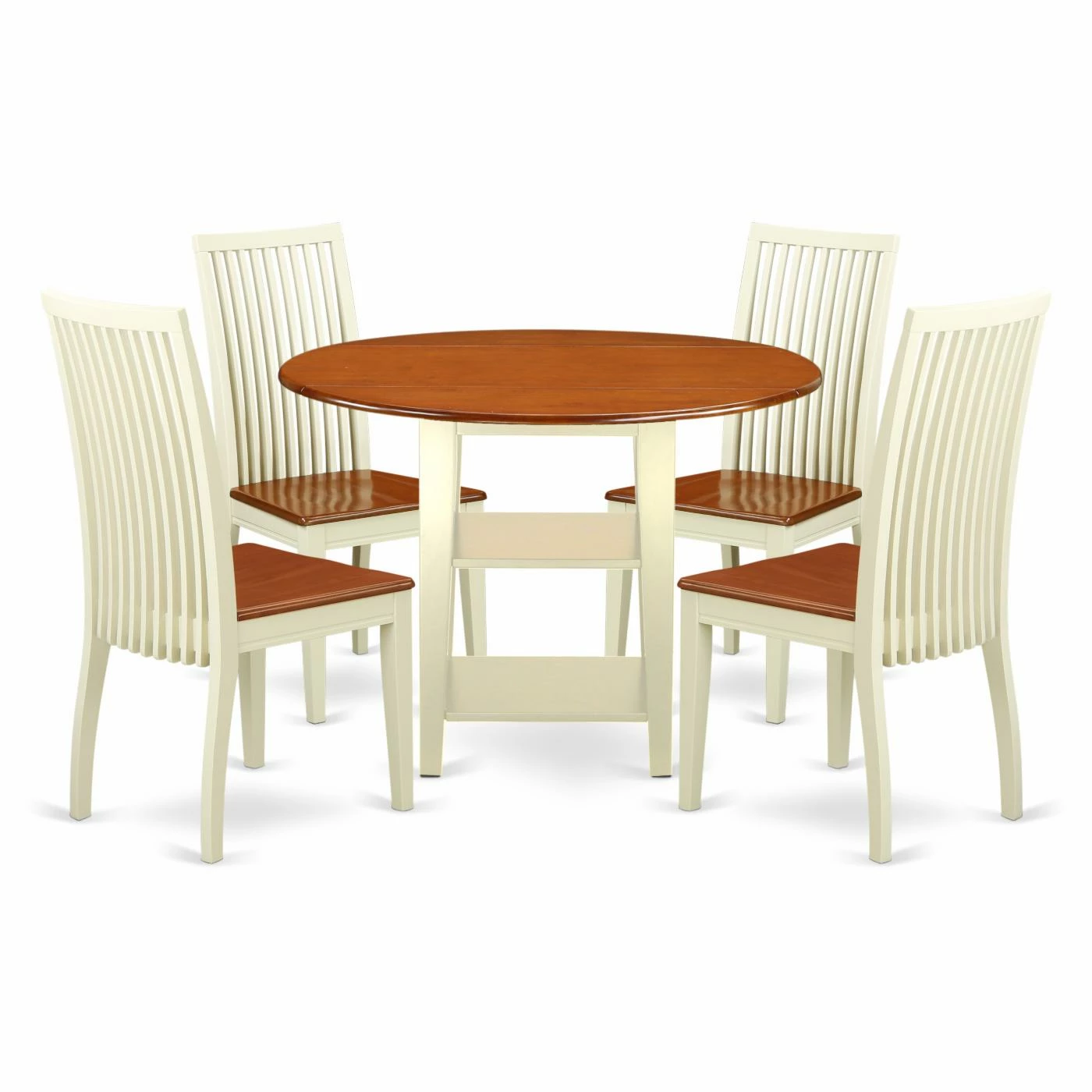 Outlet 👏 East West Furniture Sudbury 5 Piece Round Extending Dining Table Set ❤️ 3 Outlet 👏 East West Furniture Sudbury 5 Piece Round Extending Dining Table Set ❤️
