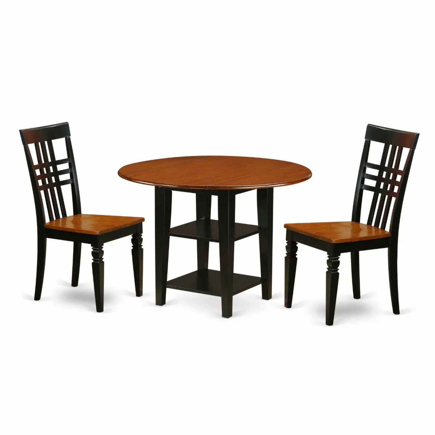 Deals ๐ Round East West Furniture Sudbury 3 Piece Dual Drop Leaf Dining Table Set With Wood Seat Dining Chairs ๐ 3 Deals ๐ Round East West Furniture Sudbury 3 Piece Dual Drop Leaf Dining Table Set With Wood Seat Dining Chairs ๐