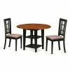 Top 10 👏 Round East West Furniture Sudbury 3 Piece Dual Drop Leaf Dining Table Set With Lattice Back Chairs 💯 -Kitchen Sales Store masterEASE1440