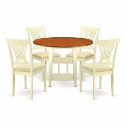 Buy โจ East West Furniture Sudbury 5 Piece Round Dual Drop Leaf Dining Table Set ๐