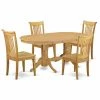 New 😀 Oval East West Furniture Vancouver 5 Piece Extending Dining Table Set With Cushioned Chairs - Oak 🤩