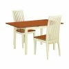 Hot Sale 🌟 Rectangle East West Furniture 3 Piece Norfolk Dining Table Set With Wood Seat 🌟 -Kitchen Sales Store masterEASE1479