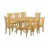 Brand new 🎁 Oval East West Furniture 9 Piece Vancouver Dining Table Set With Extension Leaf And Cushioned Dining Chairs - Oak ⌛ -Kitchen Sales Store masterEASE1484