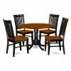 Outlet 😉 East West Furniture Dublin 5 Piece Round Dinette Set With Wood Chairs 🛒 -Kitchen Sales Store masterEASE1501