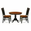 Best Pirce 😀 Casual Dining Sets East West Furniture Hartland 3 Piece Round Dining Table Set With Wood Chairs 🔥 -Kitchen Sales Store masterEASE1504