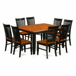 Best Sale 🤩 East West Furniture Parfait 9 Piece Square Dining Table Set With Wood Chairs 👏