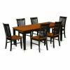 Cheapest 🔥 Rectangle East West Furniture Quincy 7 Piece Rectangular Dining Table Set With Wood Chairs 😀 -Kitchen Sales Store masterEASE1515