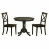 Budget 💯 East West Furniture Antique 3 Piece Pedestal Round Dining Table Set With Boston Wooden Seat Chairs 🌟 2 Budget 💯 East West Furniture Antique 3 Piece Pedestal Round Dining Table Set With Boston Wooden Seat Chairs 🌟 -Kitchen Sales Store masterEASE188