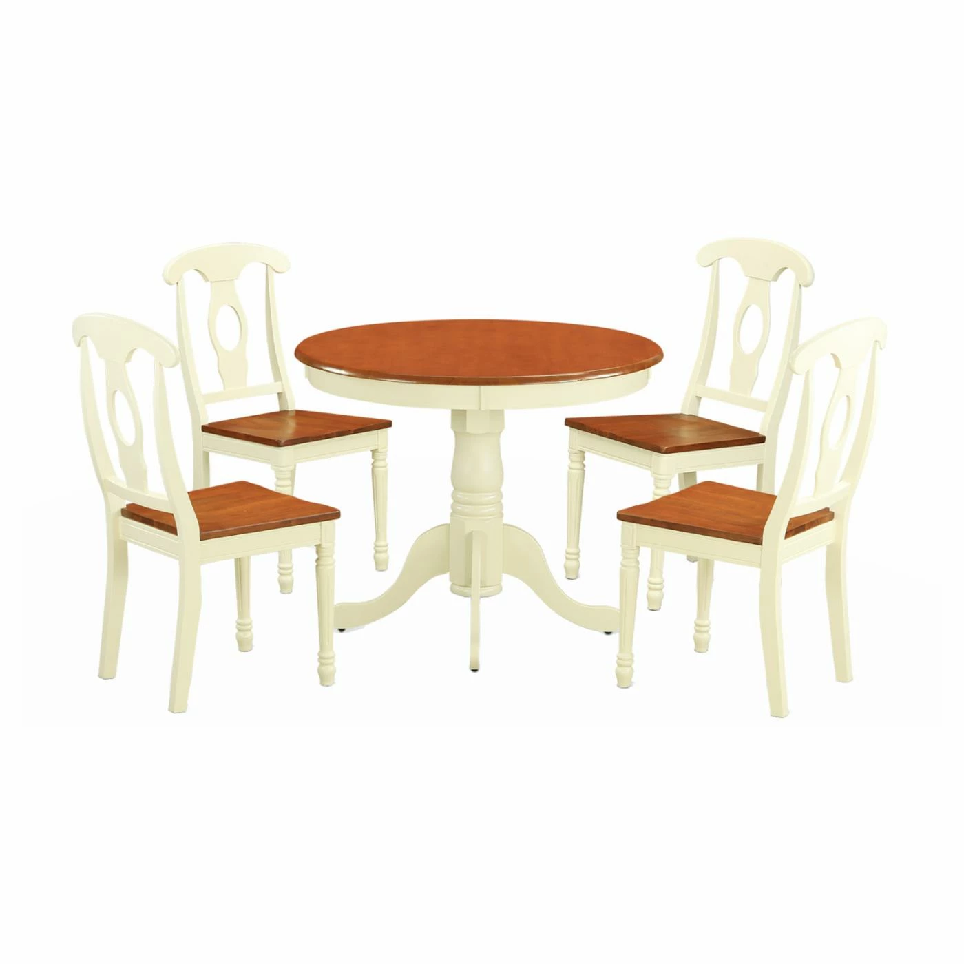 Buy ๐ East West Furniture Antique 5 Piece Pedestal Round Dining Table Set With Kenley Wooden Seat Chairs โจ 3 Buy ๐ East West Furniture Antique 5 Piece Pedestal Round Dining Table Set With Kenley Wooden Seat Chairs โจ